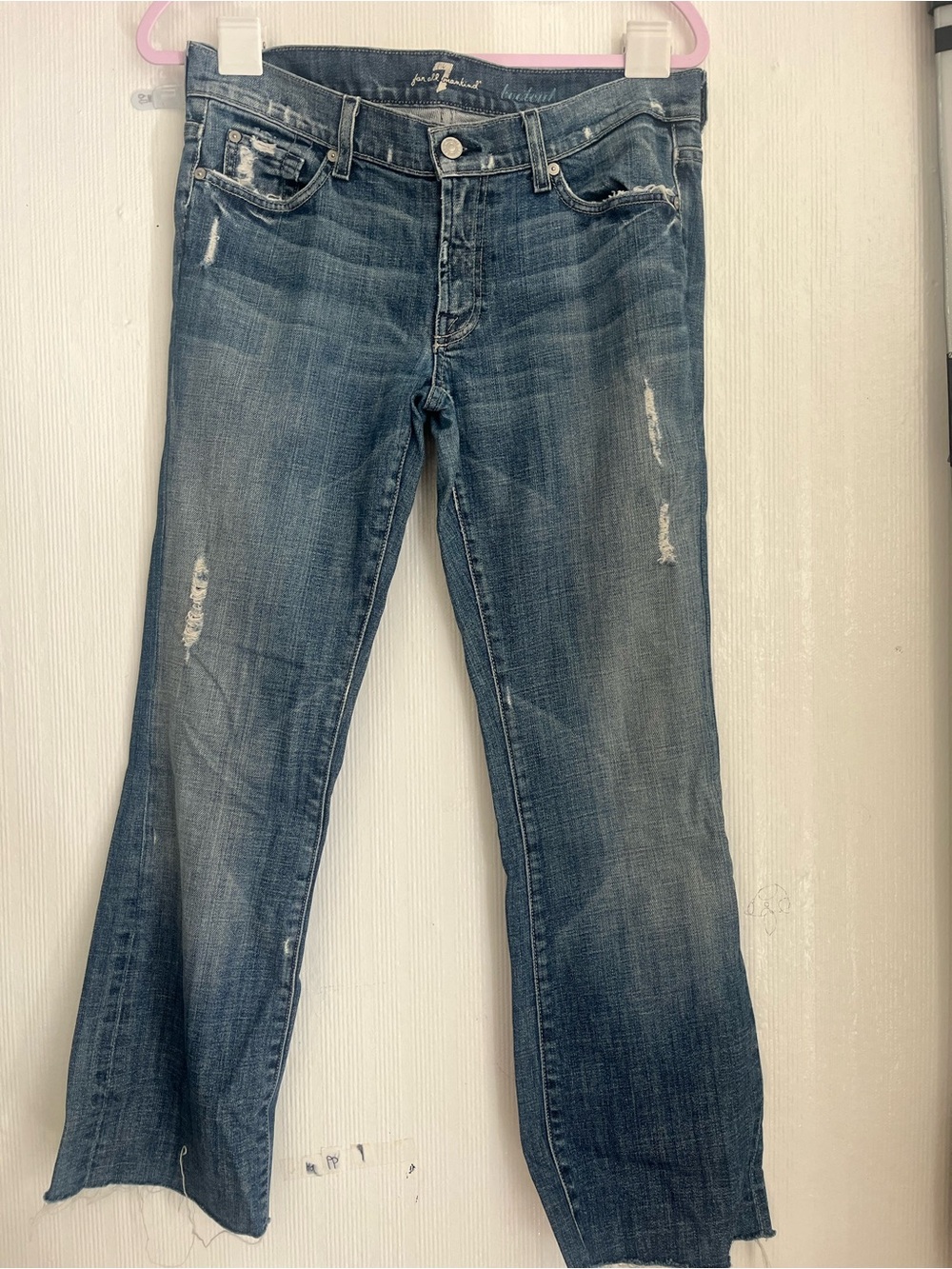 7 For All Mankind Women’s Faded Blue Straight Leg Jeans